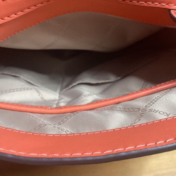 NWT Michael Kors RAVEN LEATHER BACKPACK Pink Grapefruit Peach Purse Spring - Picture 10 of 13